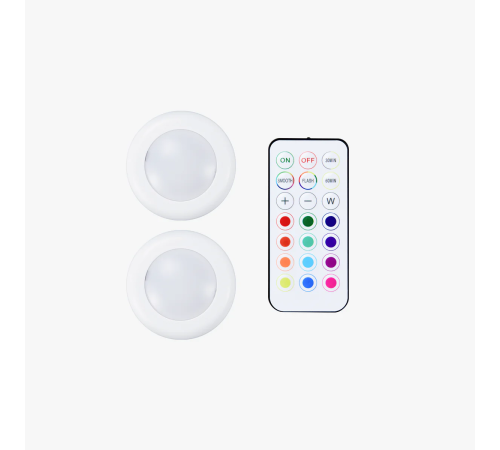 Remote Controlled 16-color RGBW Puck Lights