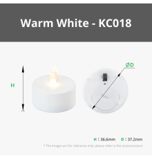 D37.2x36.6mm LED Flame Tea Light Candle Set (12pcs)